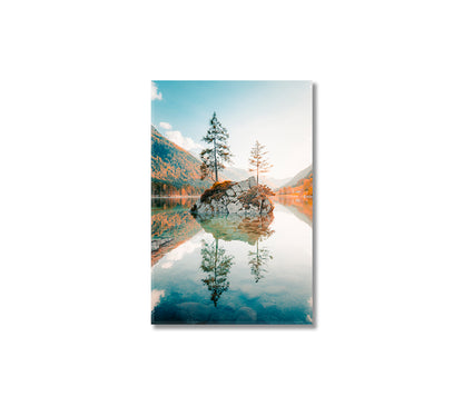 Beautiful Lake Hintersee at Sunset Berchtesgaden Bavaria Germany Canvas Print-Canvas Print-CetArt-1 panel-16x24 inches-CetArt