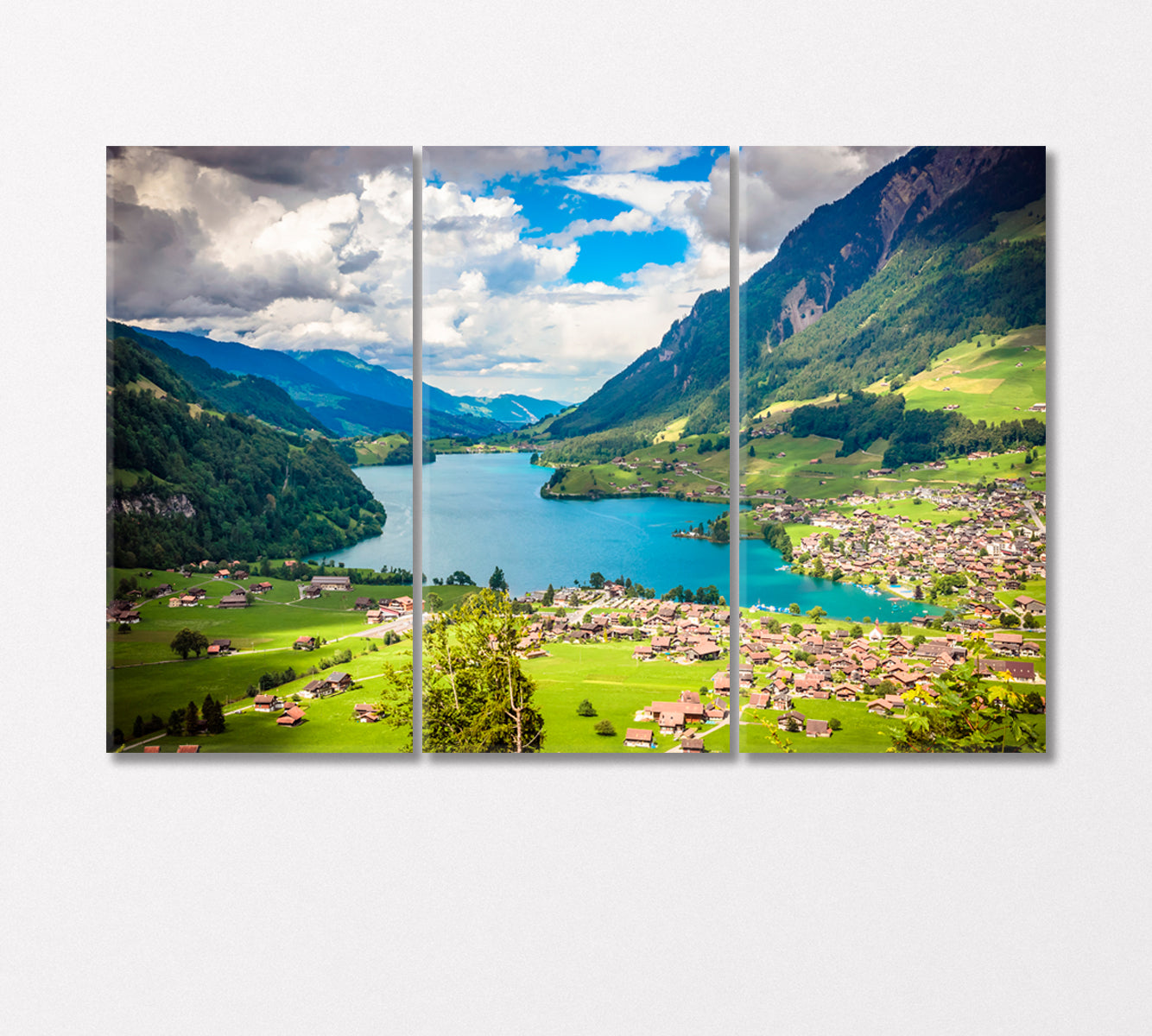 Lungern River Switzerland Canvas Print-Canvas Print-CetArt-3 Panels-36x24 inches-CetArt