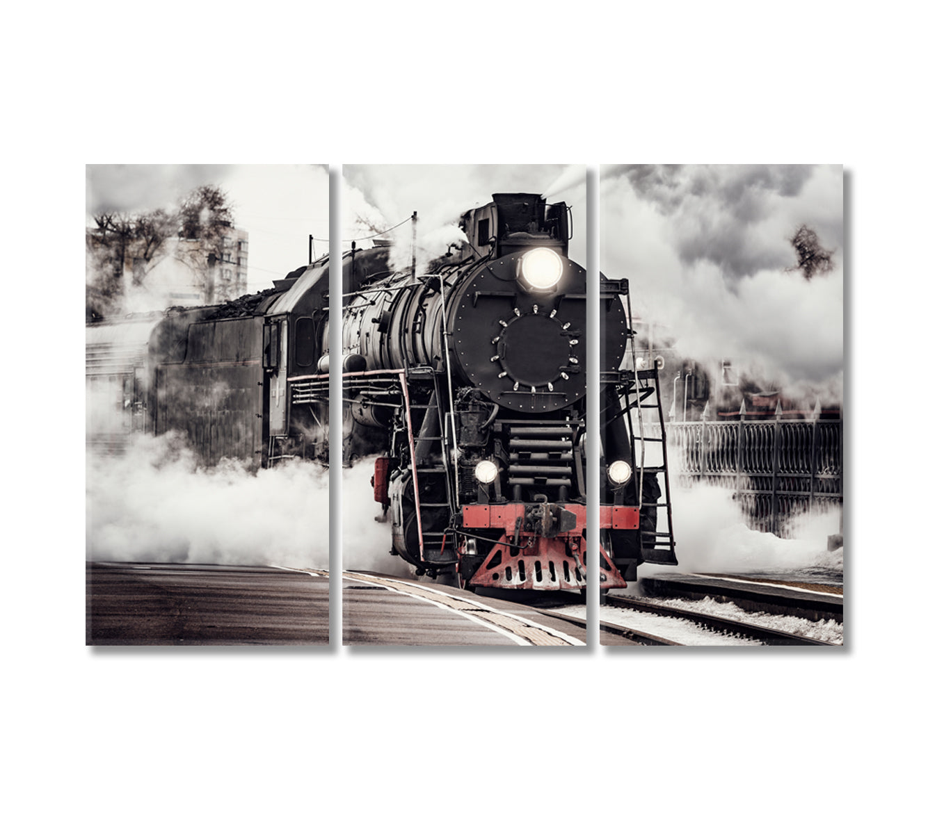 Steam Train Canvas Print-Canvas Print-CetArt-3 Panels-36x24 inches-CetArt