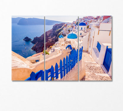 Oia Village in Santorini Island Greece Canvas Print-Canvas Print-CetArt-3 Panels-36x24 inches-CetArt