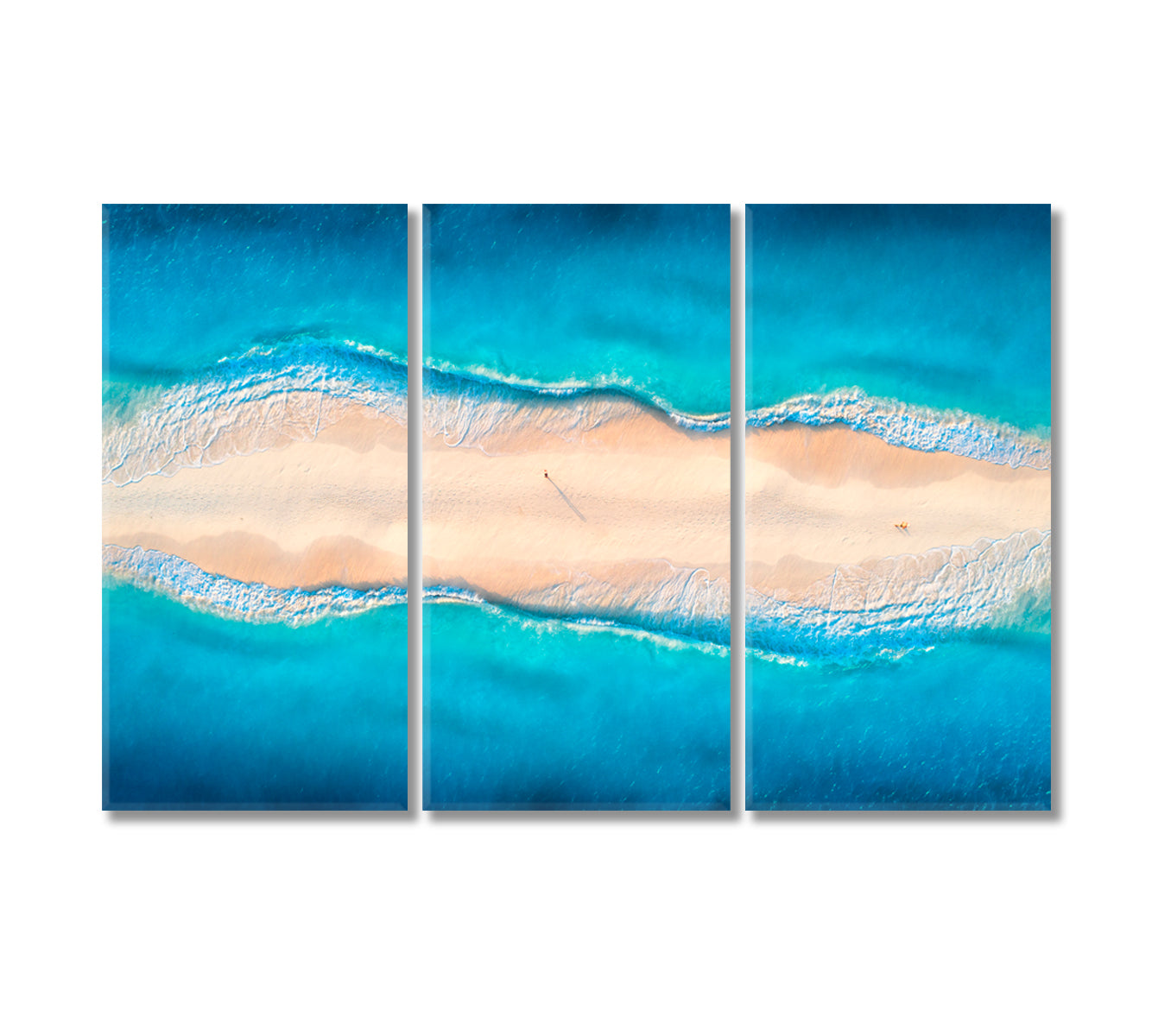 Landscape with White Sand and Ocean Canvas Print-Canvas Print-CetArt-3 Panels-36x24 inches-CetArt