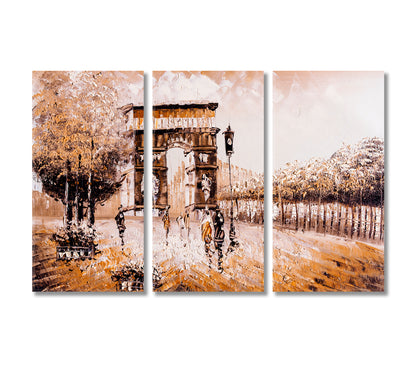 Streets of Paris Canvas Print-Canvas Print-CetArt-3 Panels-36x24 inches-CetArt