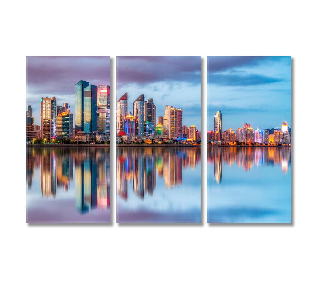 Modern Urban Landscape of Qingdao China Canvas Print-Canvas Print-CetArt-3 Panels-36x24 inches-CetArt