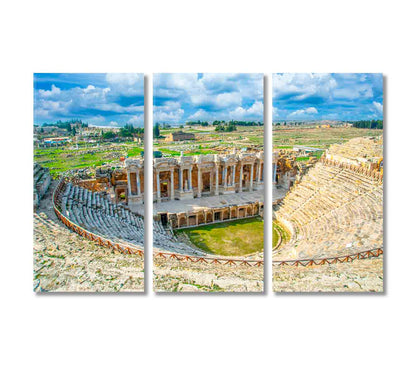 Roman Amphitheater Ruins Turkey Canvas Print-Canvas Print-CetArt-3 Panels-36x24 inches-CetArt