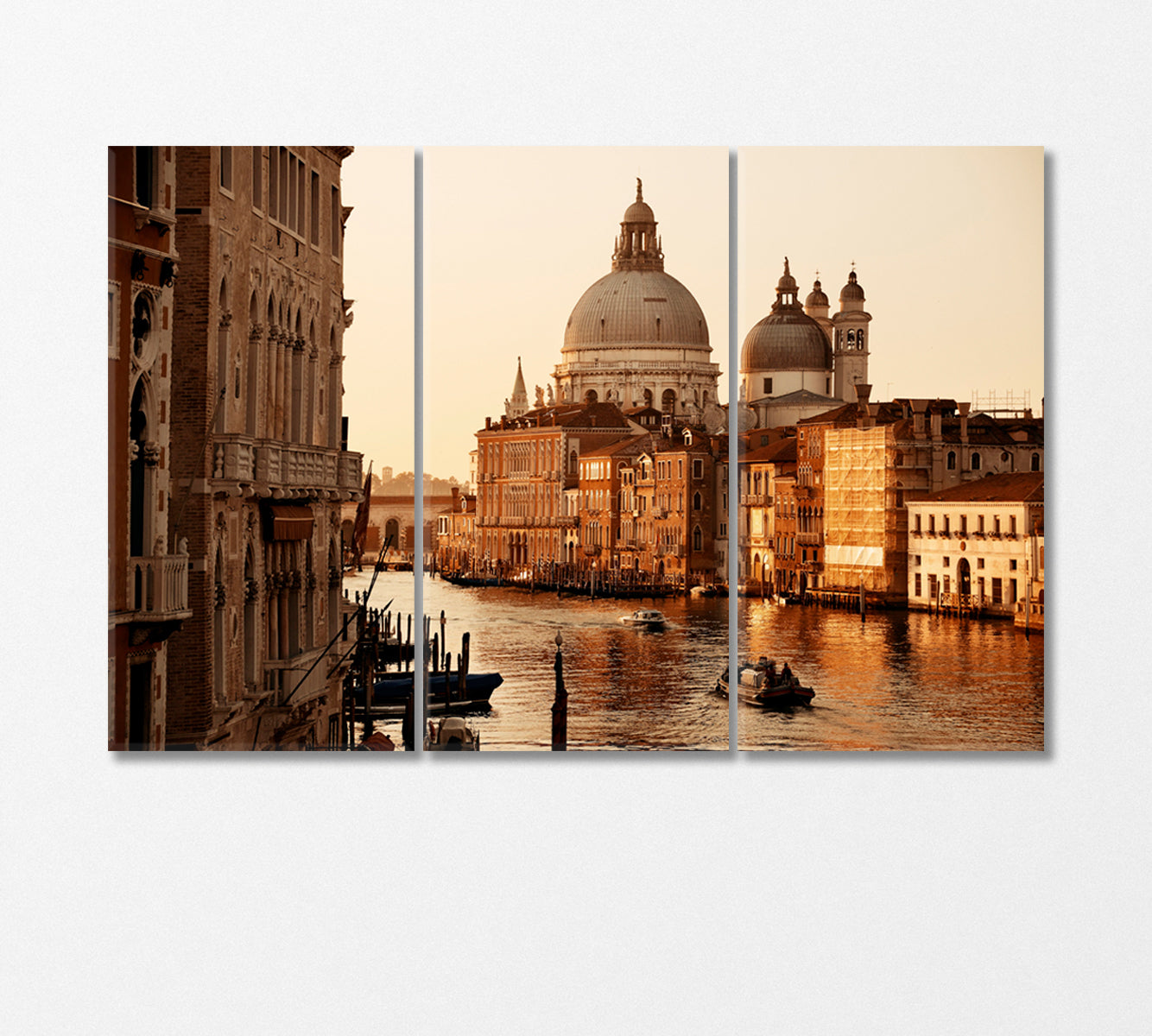 Church Santa Maria della Salute and Grand Canal Venice Italy Canvas Print-Canvas Print-CetArt-3 Panels-36x24 inches-CetArt