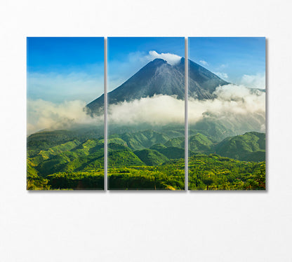 Active Volcano Merapi in Indonesia Canvas Print-Canvas Print-CetArt-3 Panels-36x24 inches-CetArt