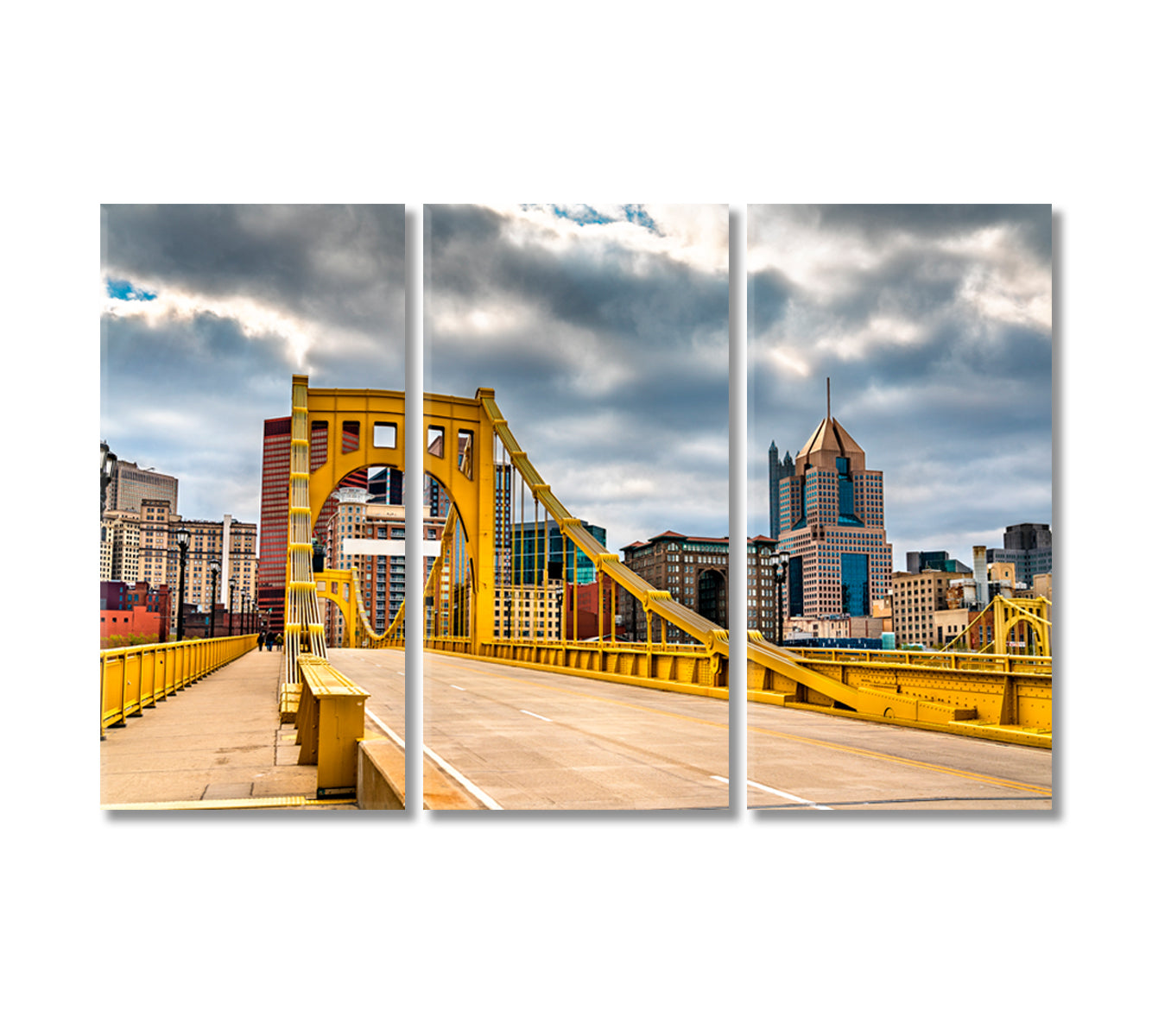 Andy Warhol Bridge Pittsburgh Pennsylvania United States Canvas Print-Canvas Print-CetArt-3 Panels-36x24 inches-CetArt