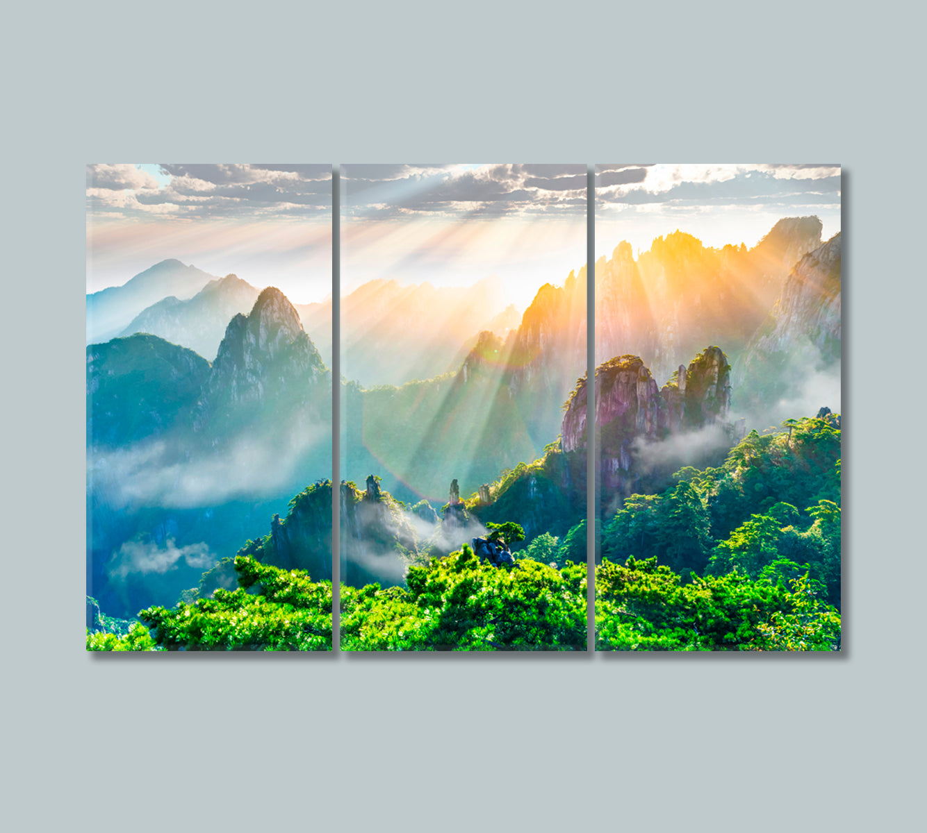 Landscape of Mount Huangshan China Canvas Print-Canvas Print-CetArt-3 Panels-36x24 inches-CetArt