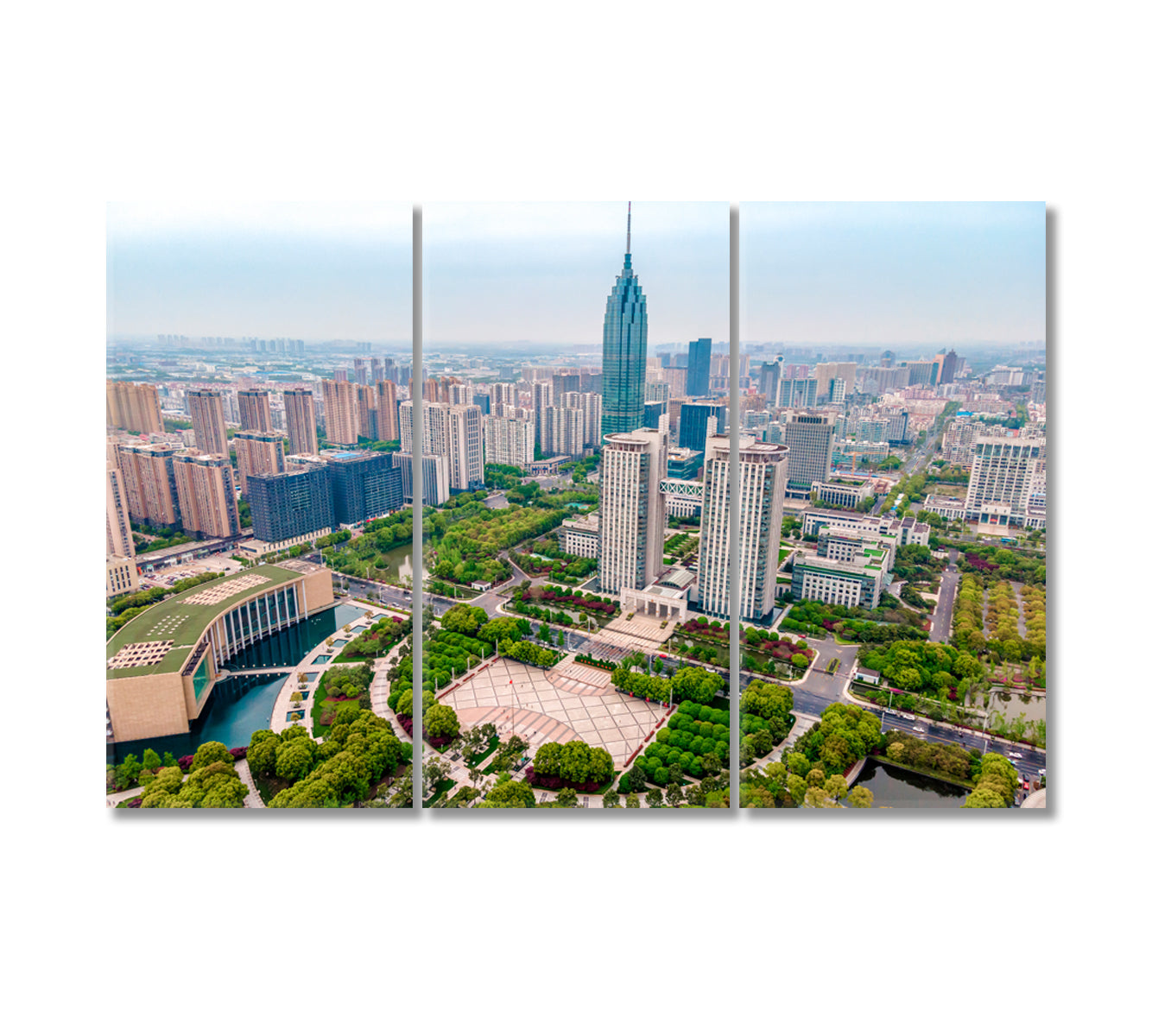 Changzhou Xintiandi Park Canvas Print-Canvas Print-CetArt-3 Panels-36x24 inches-CetArt