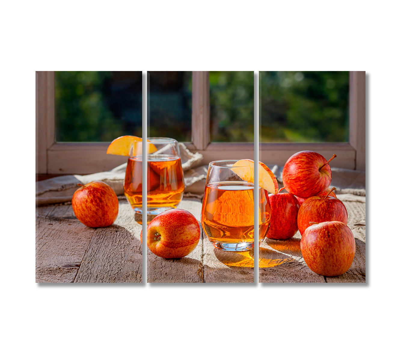 Delicious Fresh Apple Juice Canvas Print-Canvas Print-CetArt-3 Panels-36x24 inches-CetArt