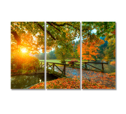 Beautiful Autumn Park Canvas Print-Canvas Print-CetArt-3 Panels-36x24 inches-CetArt