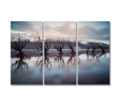 The Willow Trees of Glenorchy New Zealand Canvas Print-Canvas Print-CetArt-3 Panels-36x24 inches-CetArt