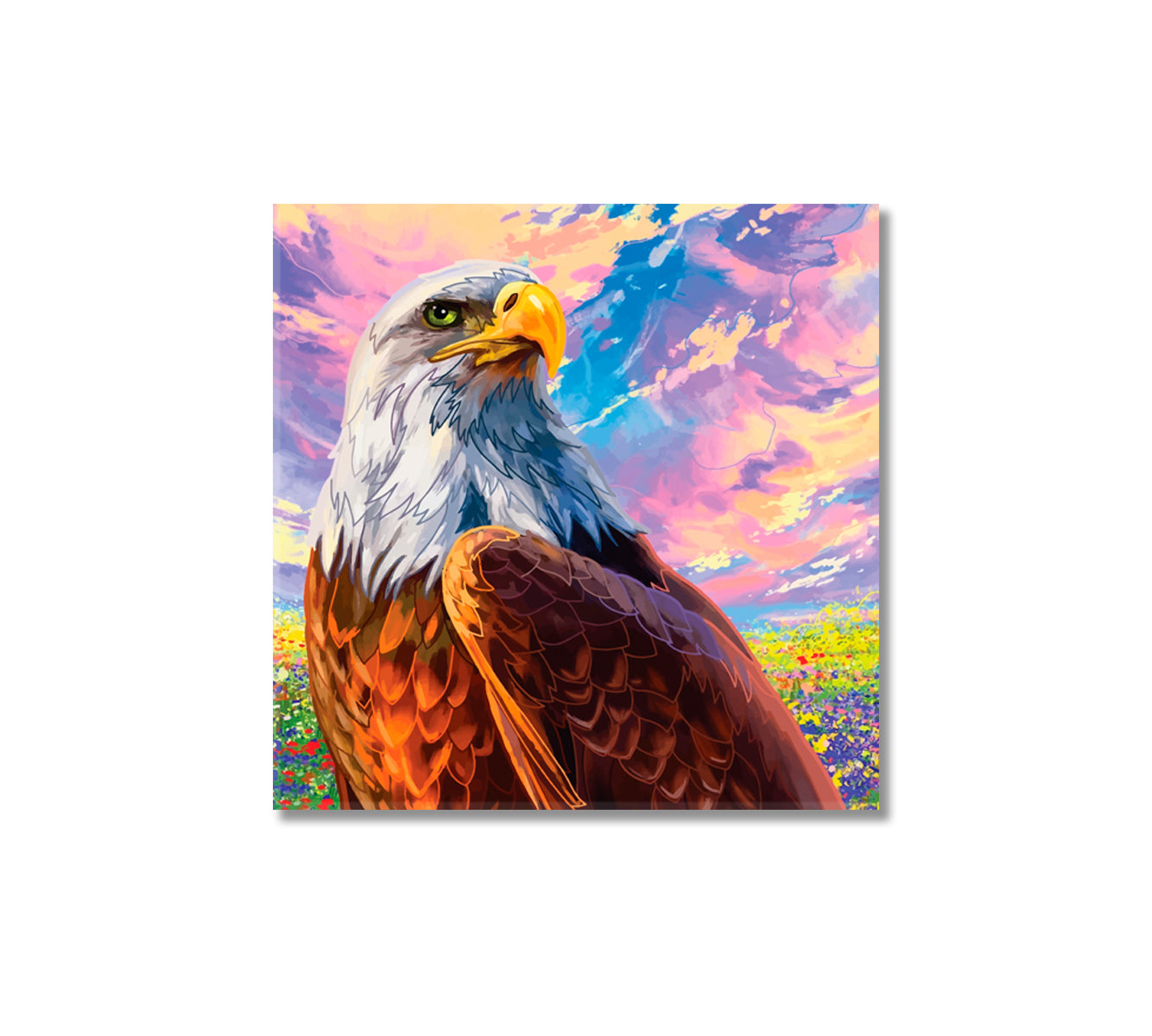 Eagle in Colorful Sky Canvas Print-Canvas Print-CetArt-1 panel-12x12 inches-CetArt