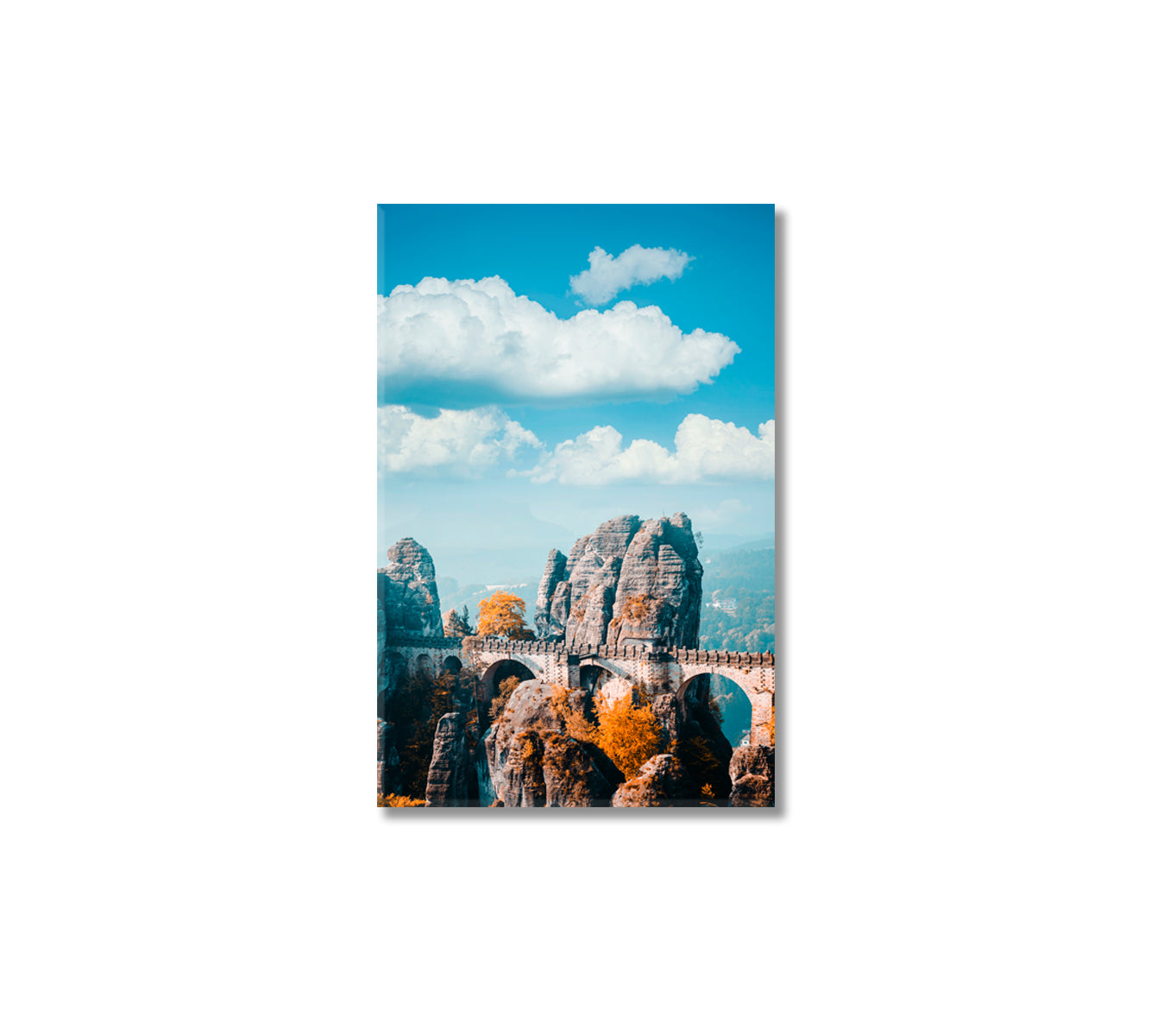 Bastei Stone Bridge in Saxon Switzerland National Park Canvas Print-Canvas Print-CetArt-1 panel-16x24 inches-CetArt