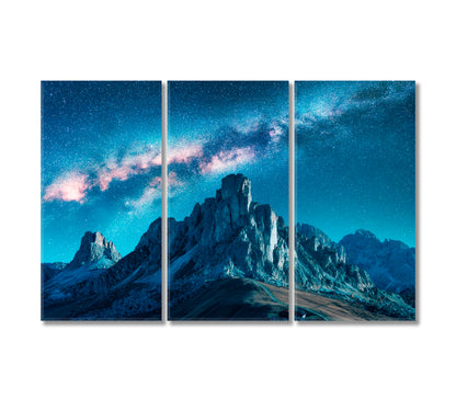 Milky Way in Dolomites Alps Italy Canvas Print-Canvas Print-CetArt-3 Panels-36x24 inches-CetArt