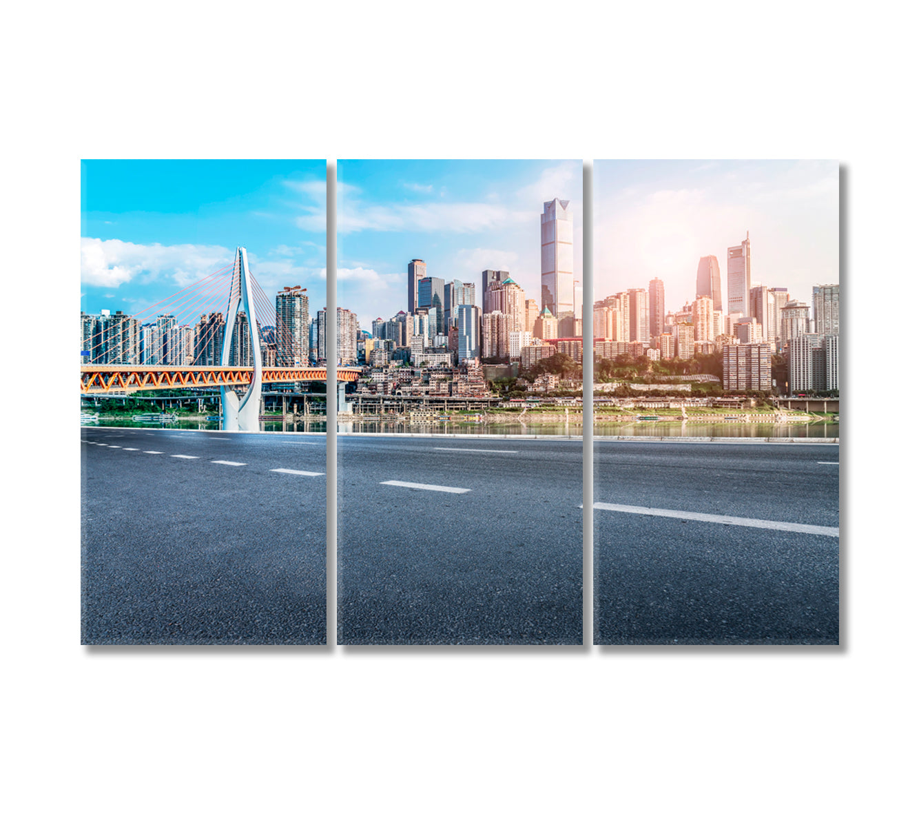 Urban Road Canvas Print-Canvas Print-CetArt-3 Panels-36x24 inches-CetArt