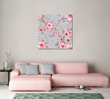 Abstract Beautiful Pink Flowers Canvas Print-Canvas Print-CetArt-1 panel-12x12 inches-CetArt