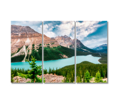 Lake Peyto in Rocky Mountains of Canada Canvas Print-Canvas Print-CetArt-3 Panels-36x24 inches-CetArt