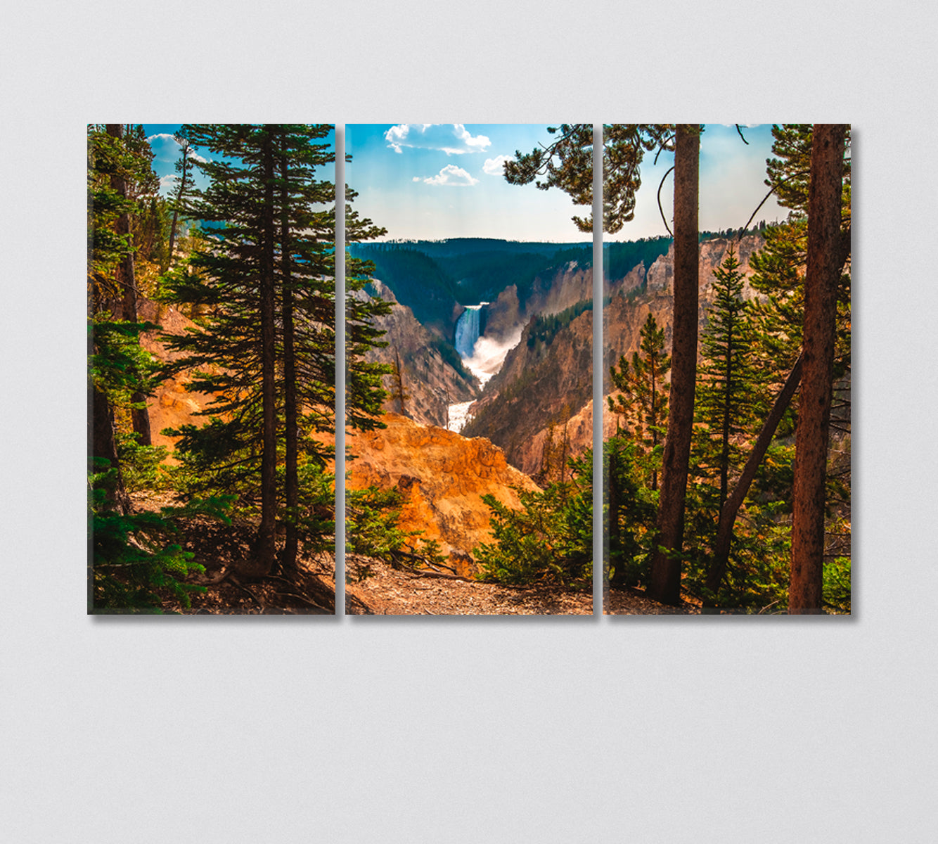 Lower Falls in Yellowstone National Park Canvas Print-Canvas Print-CetArt-3 Panels-36x24 inches-CetArt