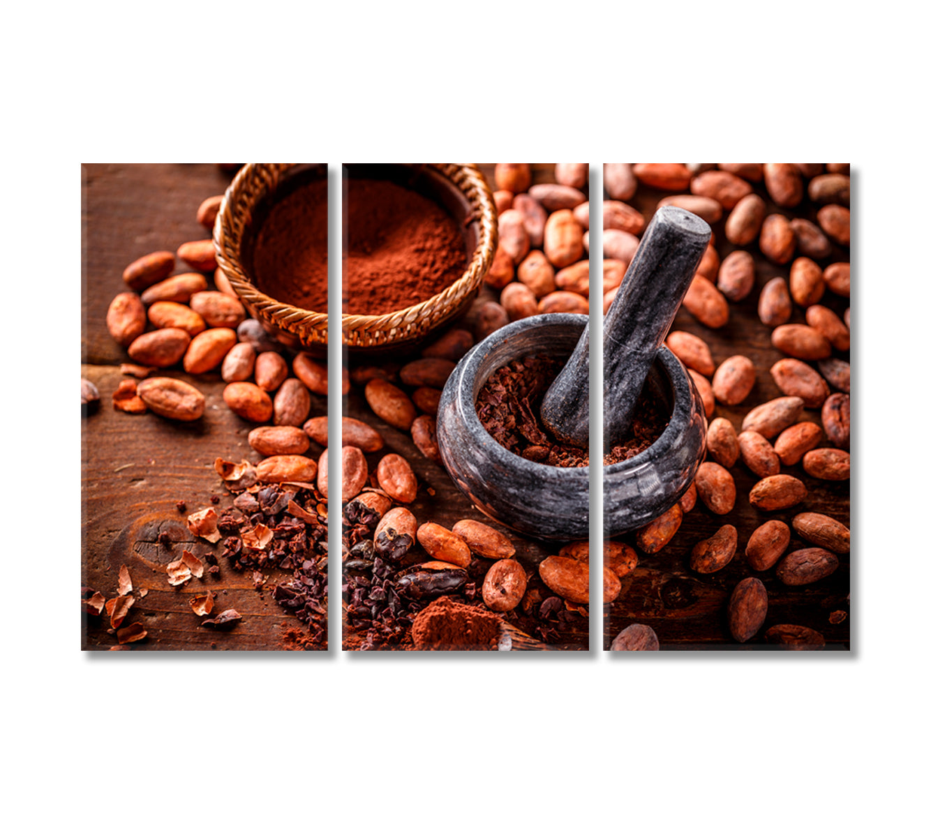 Cocoa Beans Canvas Print-Canvas Print-CetArt-3 Panels-36x24 inches-CetArt