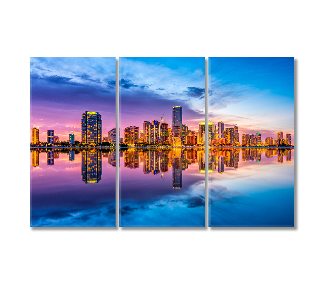 Downtown Miami United States Canvas Print-Canvas Print-CetArt-3 Panels-36x24 inches-CetArt