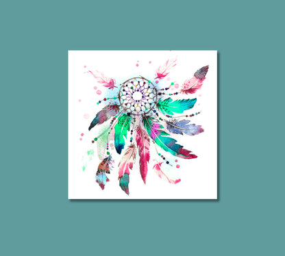 Watercolor Painting Dreamcatcher Canvas Print-Canvas Print-CetArt-1 panel-12x12 inches-CetArt