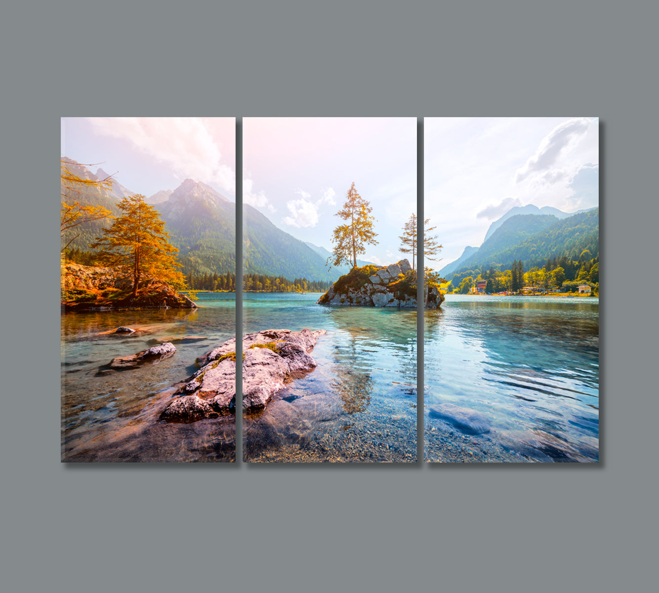 Hintersee Lake Austria Alps Europe Canvas Print-Canvas Print-CetArt-3 Panels-36x24 inches-CetArt