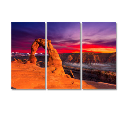 Delicate Arch Arches National Park Utah Canvas Print-Canvas Print-CetArt-3 Panels-36x24 inches-CetArt