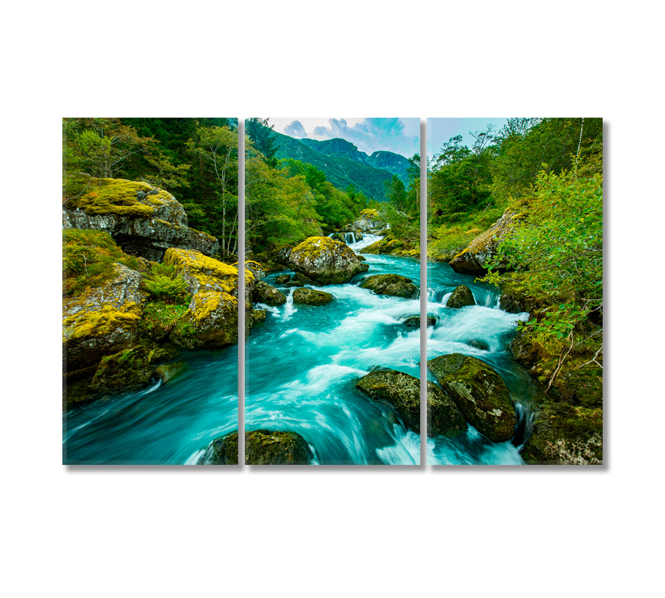 Geiranger Fjord Norway Canvas Print-Canvas Print-CetArt-3 Panels-36x24 inches-CetArt