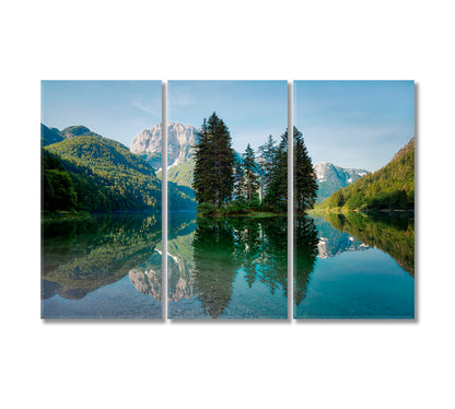 Predil Lake in Julian Alps Italy Canvas Print-Canvas Print-CetArt-3 Panels-36x24 inches-CetArt