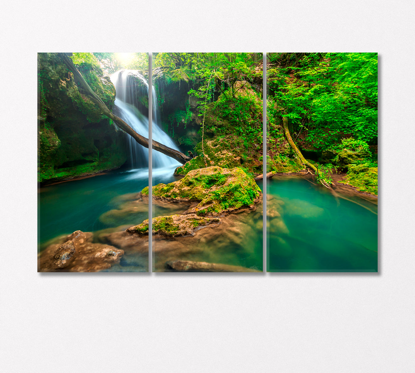 Vaioaga Falls in Beusnita National Park Romania Canvas Print-Canvas Print-CetArt-3 Panels-36x24 inches-CetArt