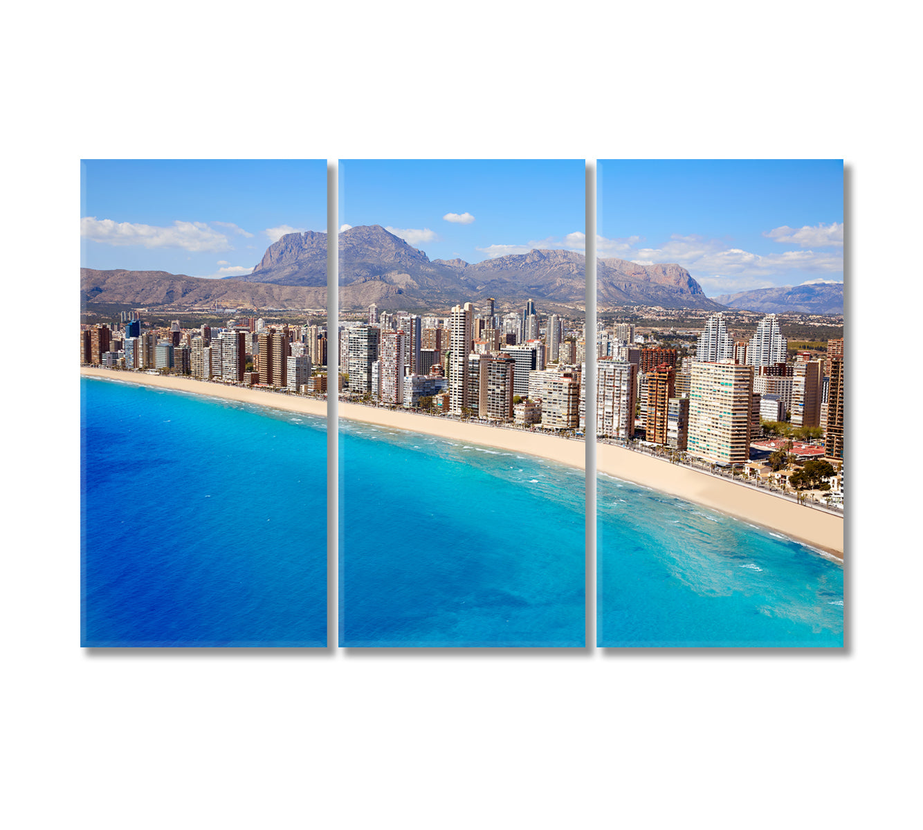 Benidorm Skyscrapers Costa Blanca Spain Canvas Print-Canvas Print-CetArt-3 Panels-36x24 inches-CetArt