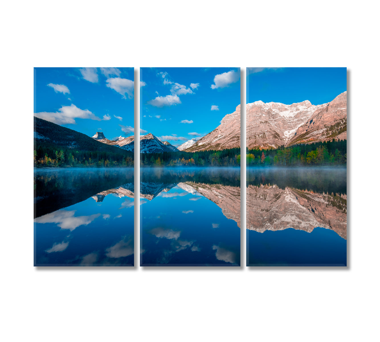 Mountain Reflection at Wedge Pond Kananaskis Alberta Canada Canvas Print-Canvas Print-CetArt-3 Panels-36x24 inches-CetArt