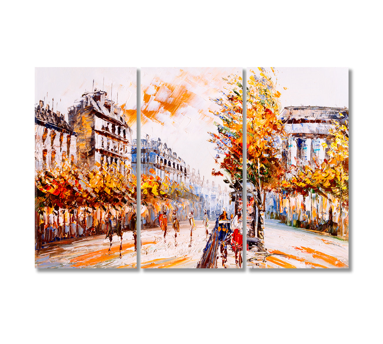 Paris Street Canvas Print-Canvas Print-CetArt-3 Panels-36x24 inches-CetArt