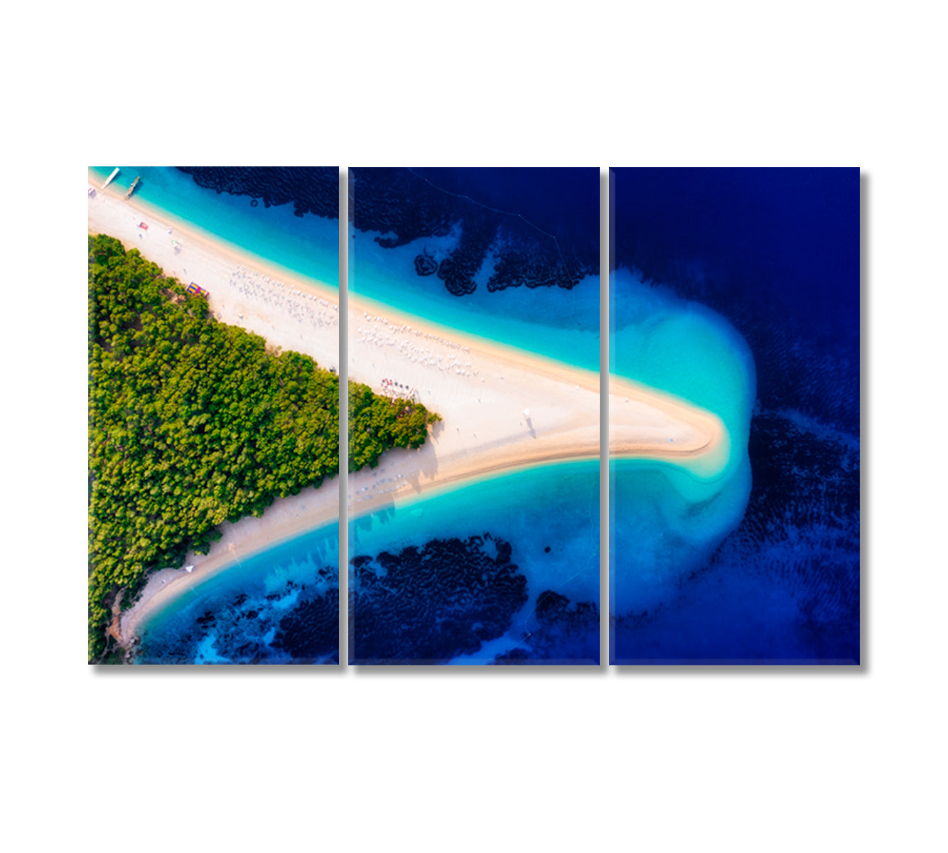 Zlatni Rat Beach Croatia Hvar Island Canvas Print-Canvas Print-CetArt-3 Panels-36x24 inches-CetArt