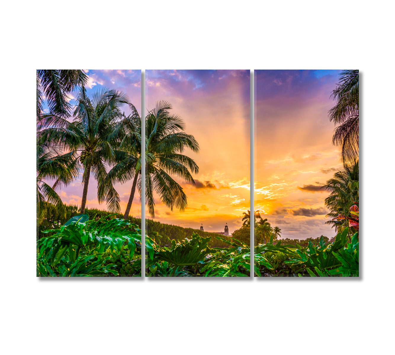 Morning Sky over Palm Beach Florida USA Canvas Print-Canvas Print-CetArt-3 Panels-36x24 inches-CetArt