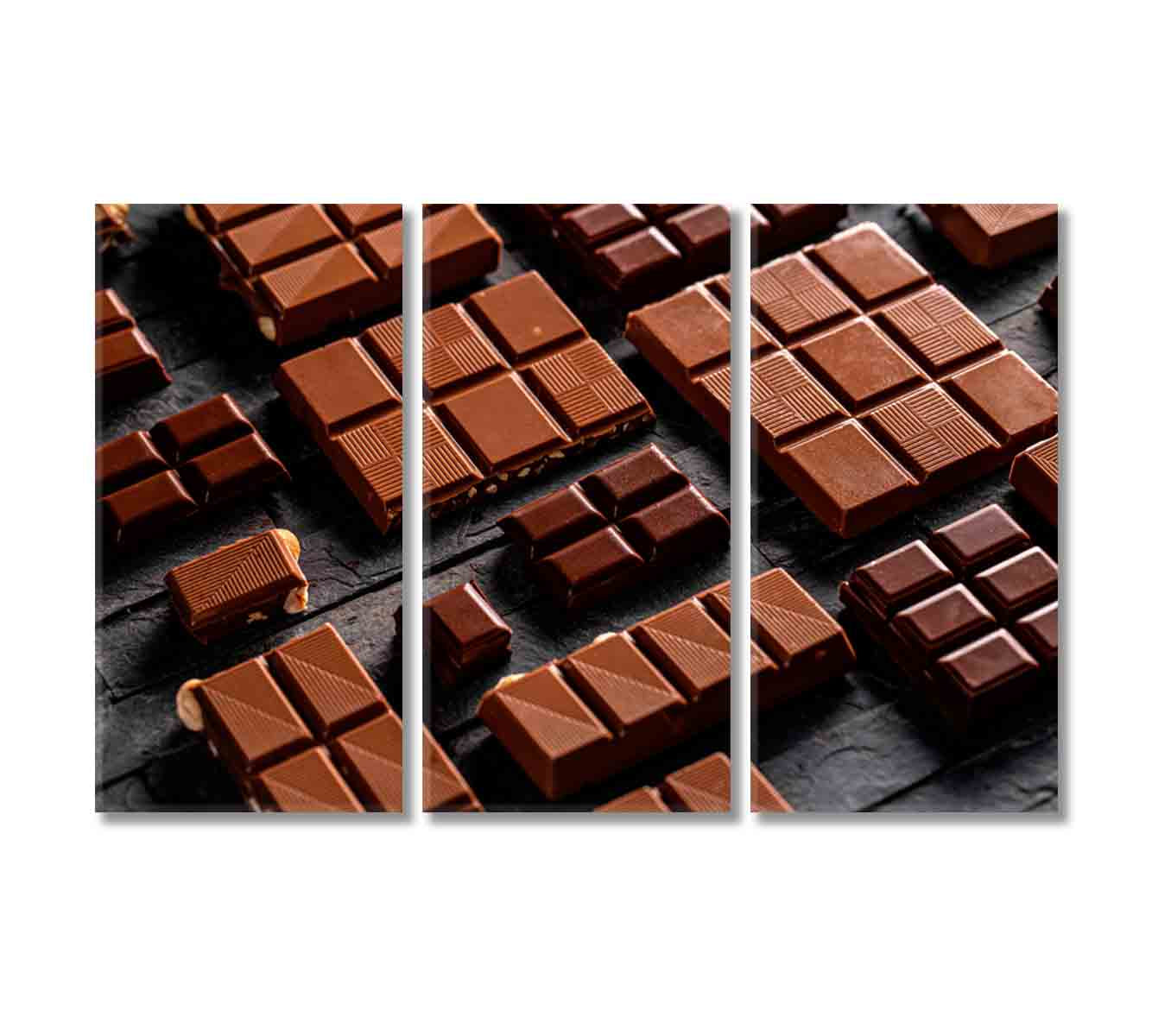 Tasty Milk Chocolate Canvas Print-Canvas Print-CetArt-3 Panels-36x24 inches-CetArt