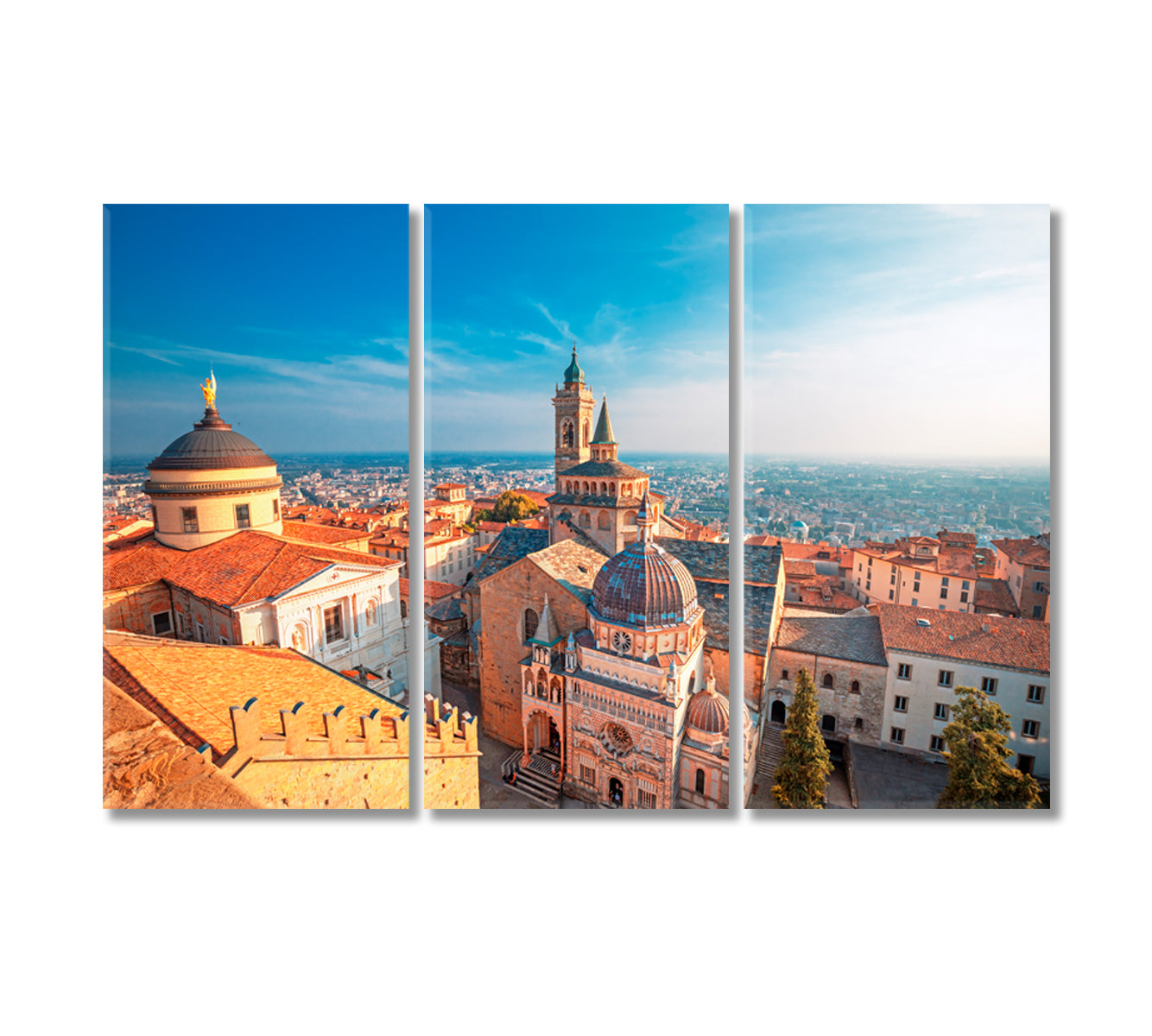 Old Town Citta Alta of Bergamo Italy Canvas Print-Canvas Print-CetArt-3 Panels-36x24 inches-CetArt