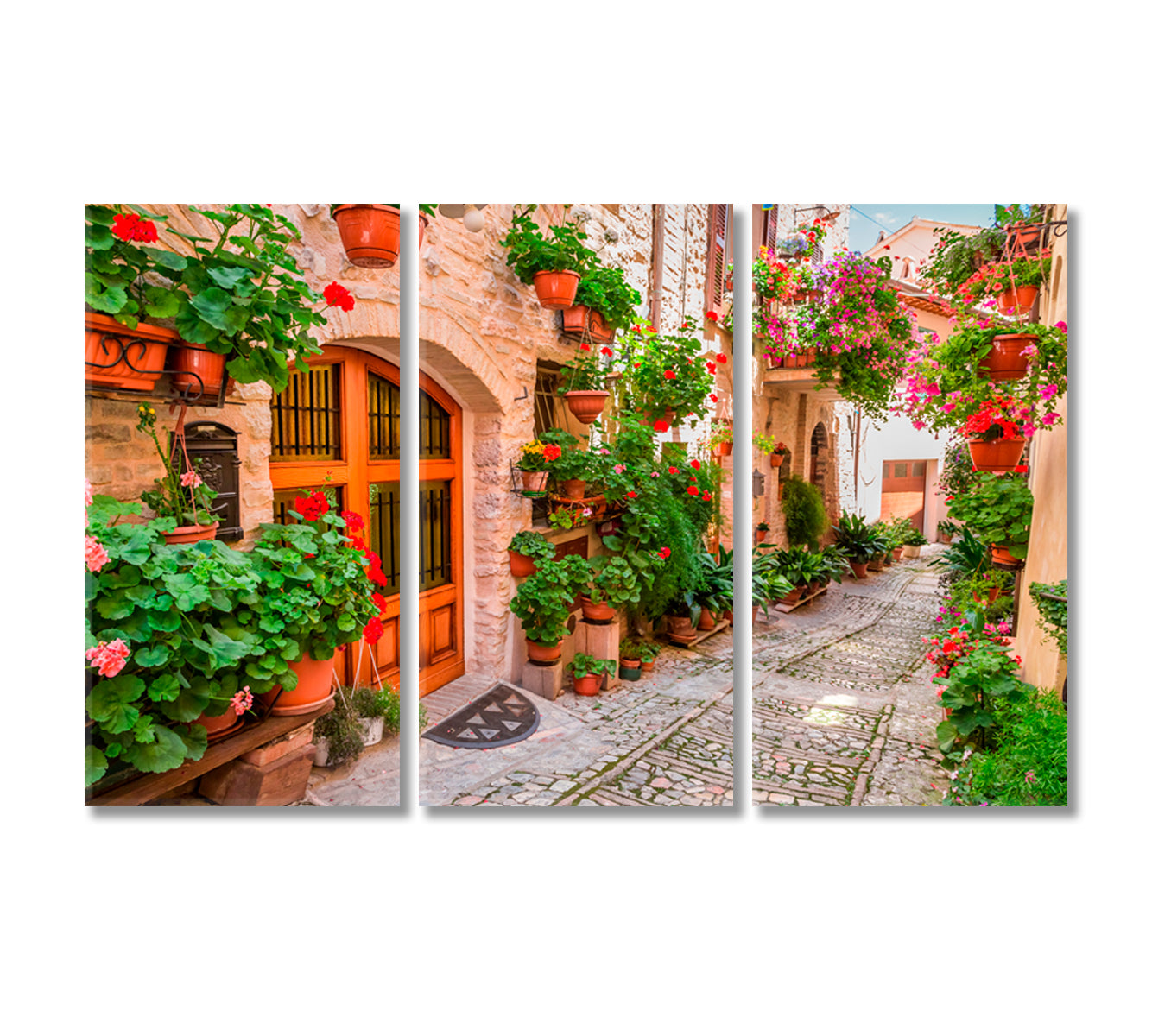 Old Streets of Spello in Umbria Italy Canvas Print-Canvas Print-CetArt-3 Panels-36x24 inches-CetArt