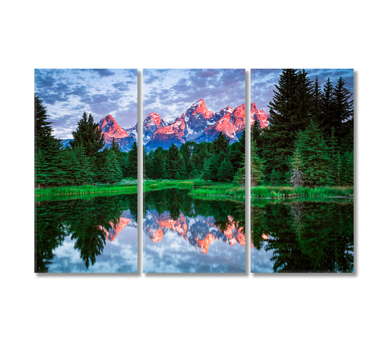 Schwabacher Landing Grand Teton National Park Canvas Print-Canvas Print-CetArt-3 Panels-36x24 inches-CetArt