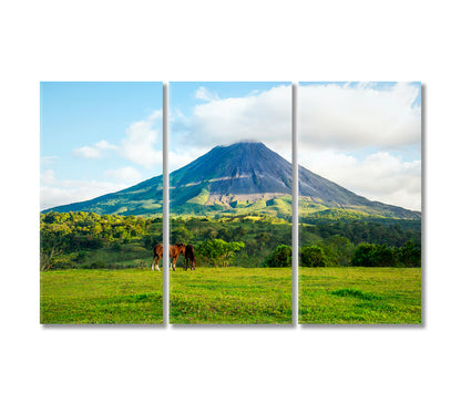 Arenal Volcano Costa Rica Canvas Print-Canvas Print-CetArt-3 Panels-36x24 inches-CetArt