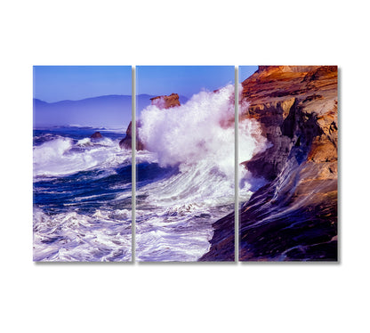 Huge Wave Crashes Canvas Print-Canvas Print-CetArt-3 Panels-36x24 inches-CetArt