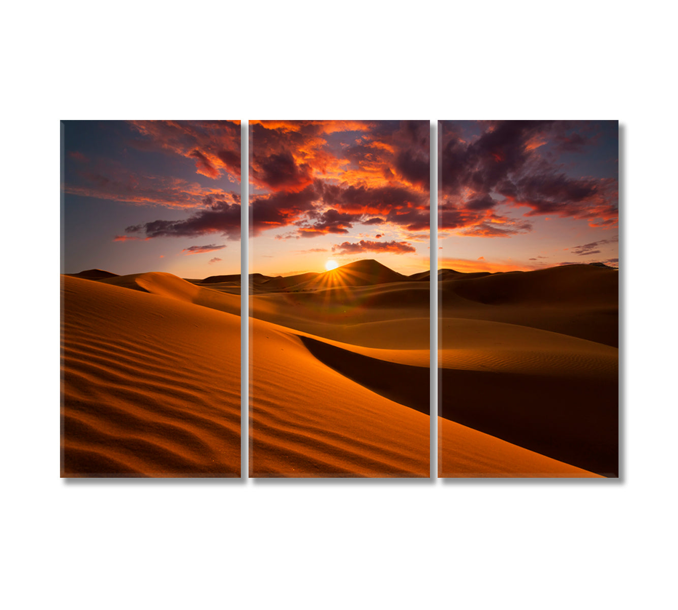 Lovely Sand Dunes in Sahara Desert Canvas Print-Canvas Print-CetArt-3 Panels-36x24 inches-CetArt