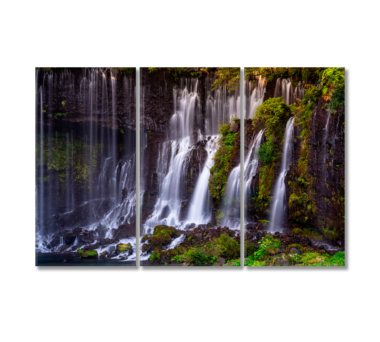 Shira-Ito Waterfall Japan Canvas Print-Canvas Print-CetArt-3 Panels-36x24 inches-CetArt