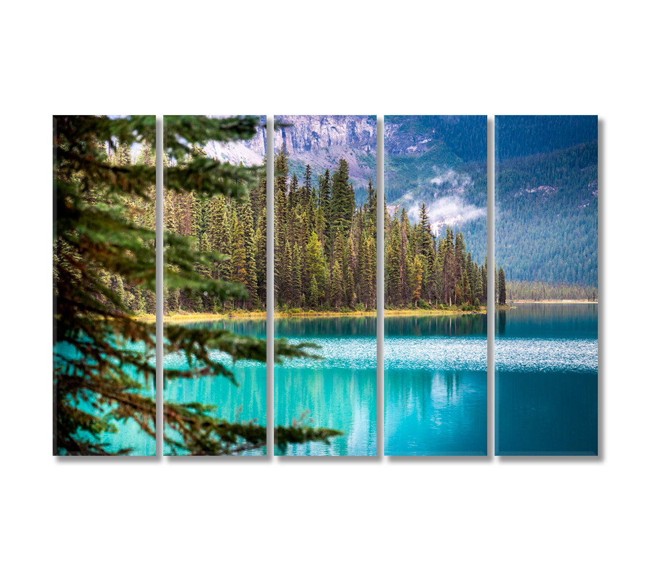 Emerald Lake in Yoho National Park BC Canada Canvas Print-Canvas Print-CetArt-5 Panels-36x24 inches-CetArt