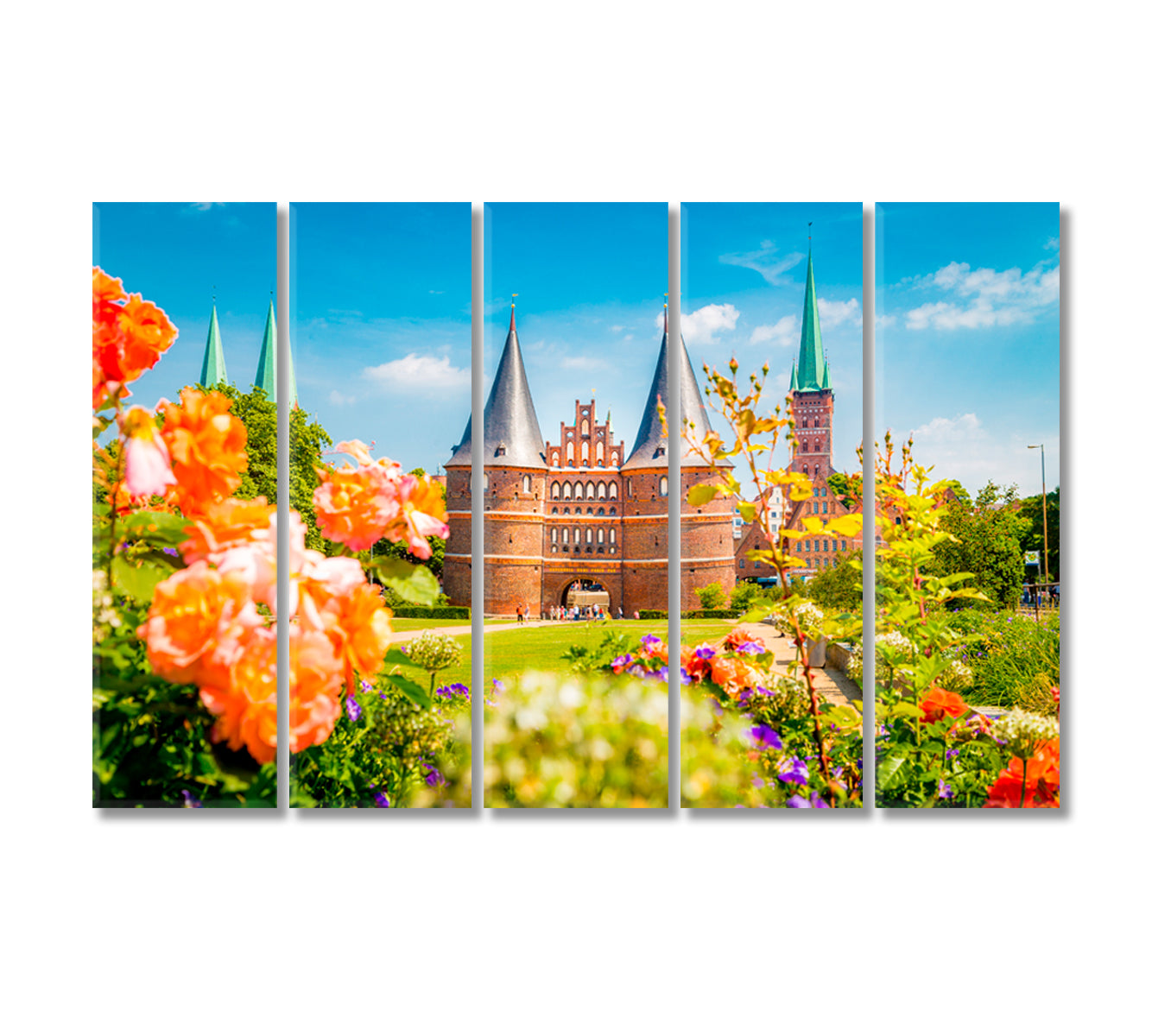 Museum Holstentor Gate Lubeck Germany Canvas Print-Canvas Print-CetArt-5 Panels-36x24 inches-CetArt