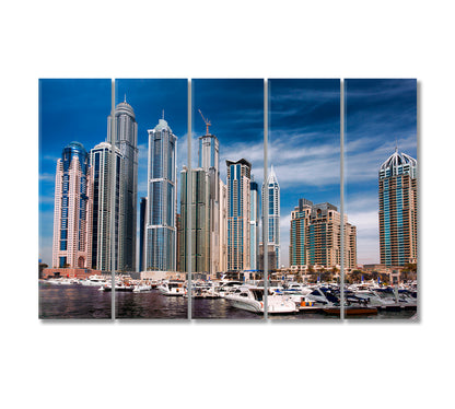 Dubai Marina United Arab Emirates Canvas Print-Canvas Print-CetArt-5 Panels-36x24 inches-CetArt