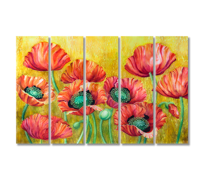 Poppy Canvas Print-Canvas Print-CetArt-5 Panels-36x24 inches-CetArt