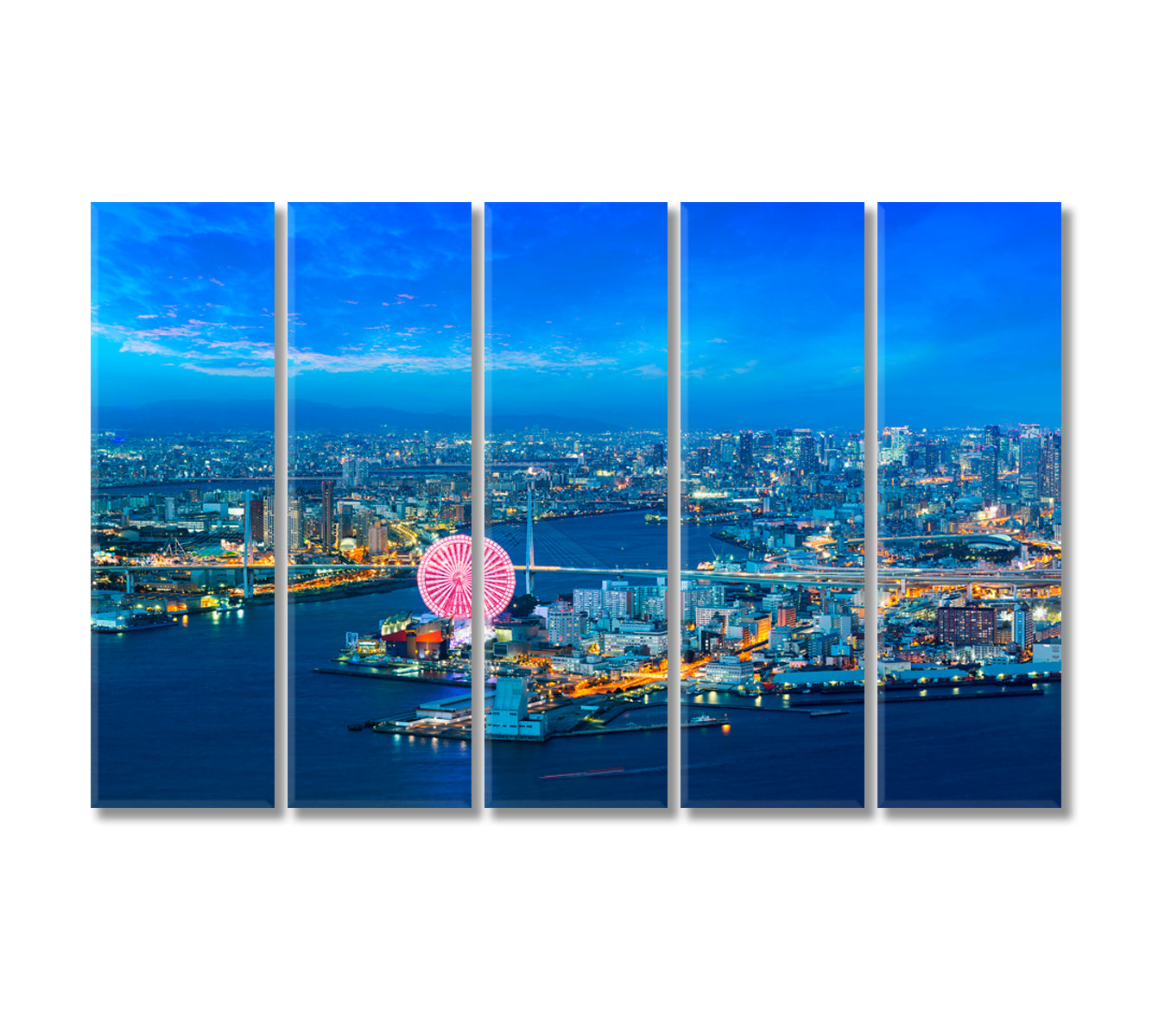 Osaka Bay Japan Canvas Print-Canvas Print-CetArt-5 Panels-36x24 inches-CetArt