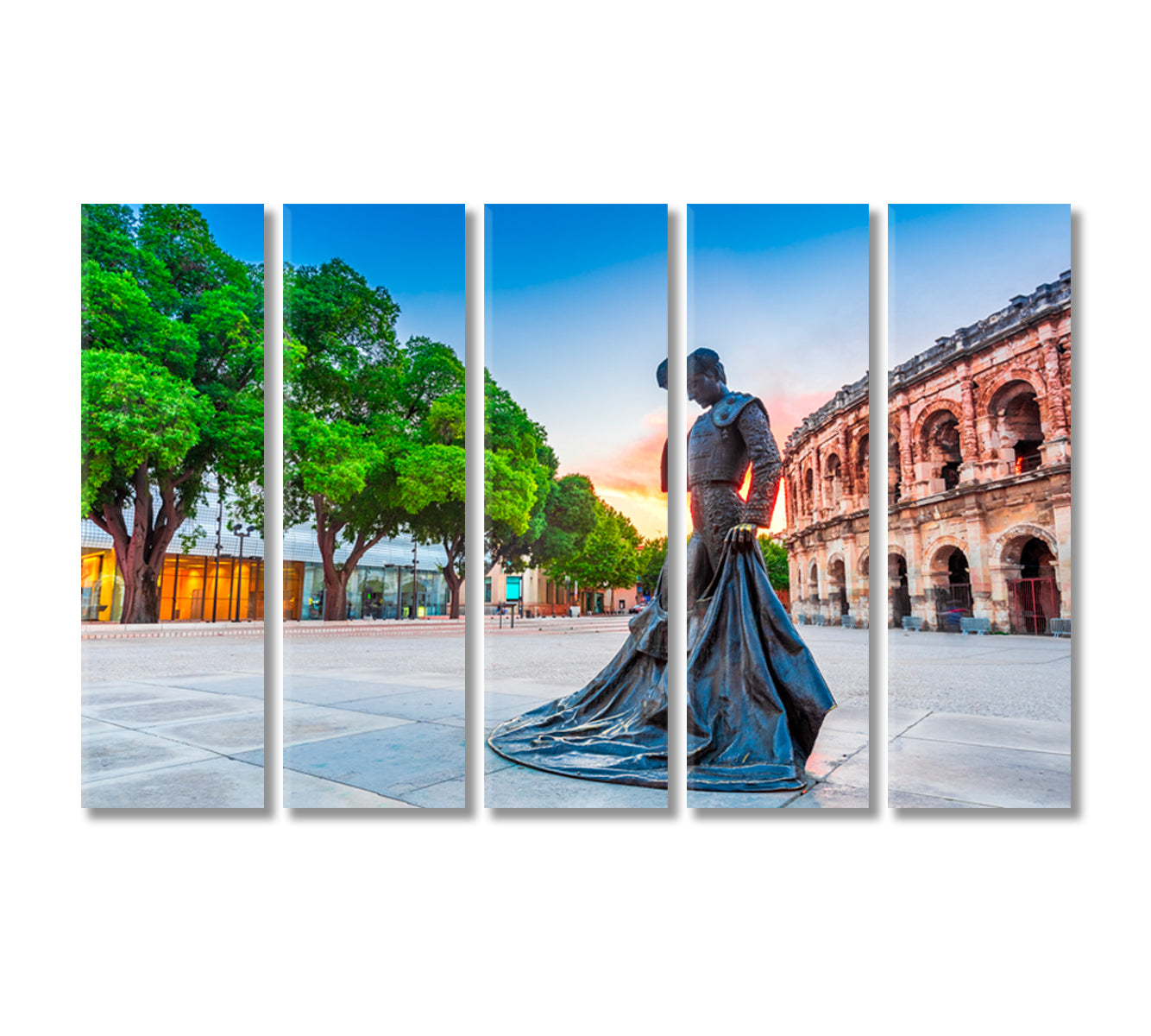 Ancient Roman Amphitheatre Nimes France Canvas Print-Canvas Print-CetArt-5 Panels-36x24 inches-CetArt